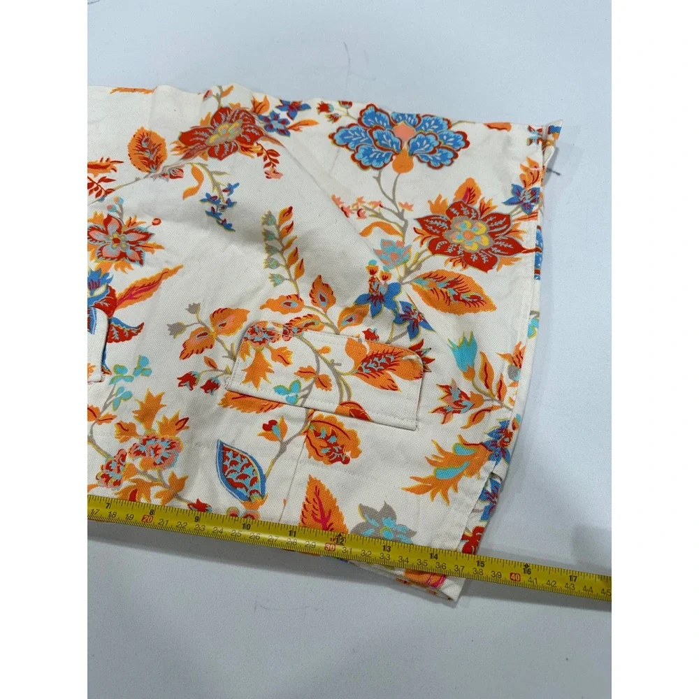 EXPRESS‎ Stretch Floral Print Mini Skirt Women Size 5 6 Cream Orange Blue